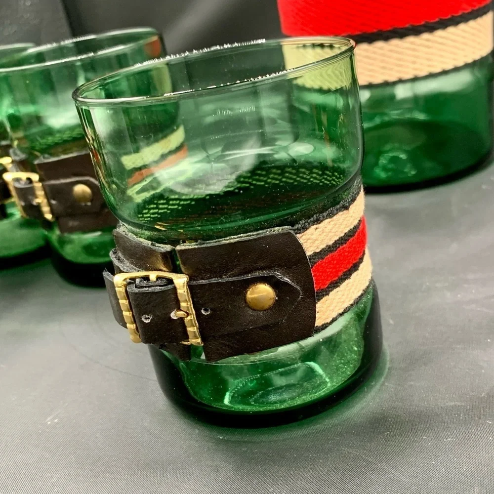 Unique Emerald Hand Blown Green Art Glasses